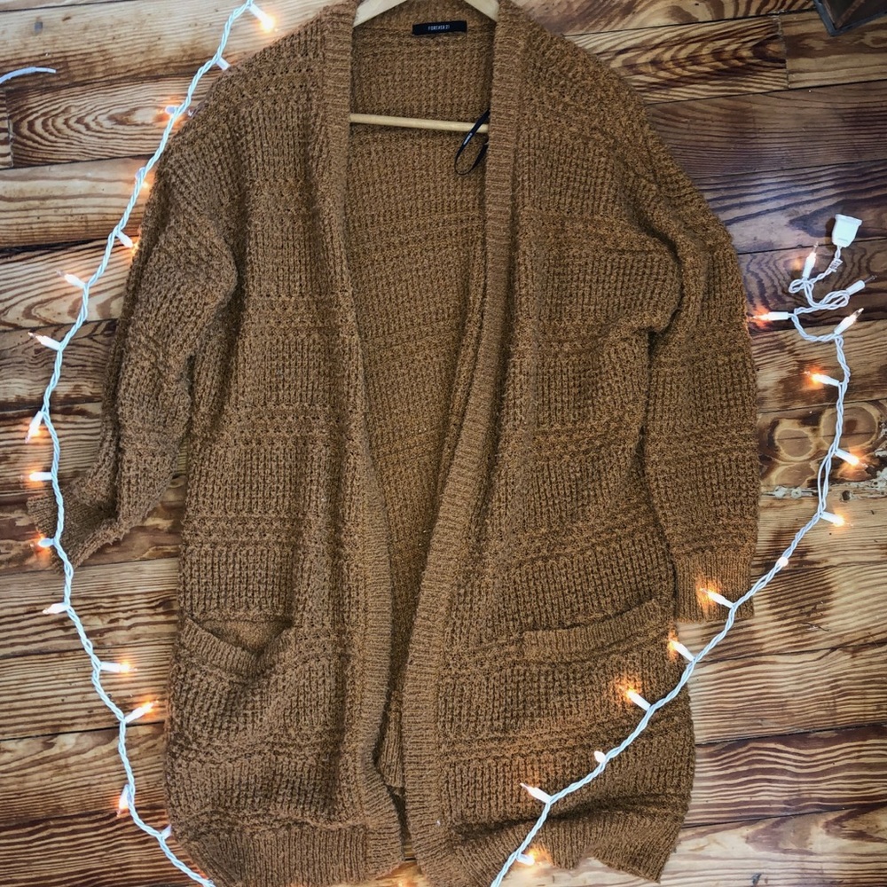 Forever 21 Tan Knit Cardigan